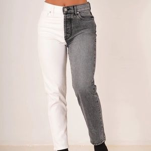 Revice denim split color jeans